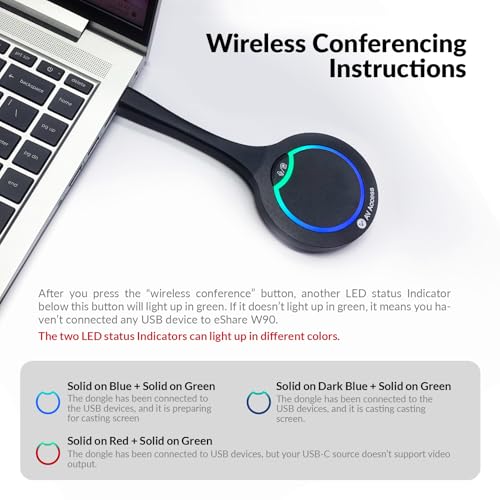 Image of eShare D30 USB C Casting Dongle, Works with eShare W90 for Wireless Conferencing, 4K UHD