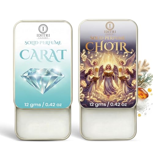 Image of IDITRI EXPORT Solid Perfume |Carat&Choir Alcohol Free Wax Perfume Balm, Long Lasting | Pocket Tin 12g, Pack Of 2| Non Greasy Smooth Glide, Travel Friendly Men And Women