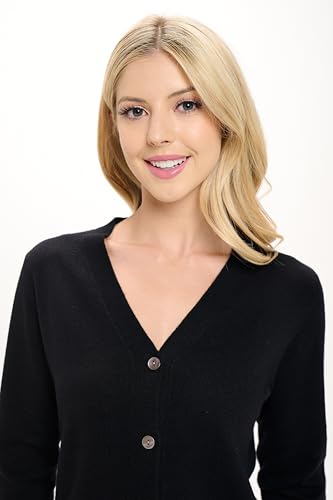 Women's 100% Cashmere Soft Long Sleeve V Neck Button Cardigan4