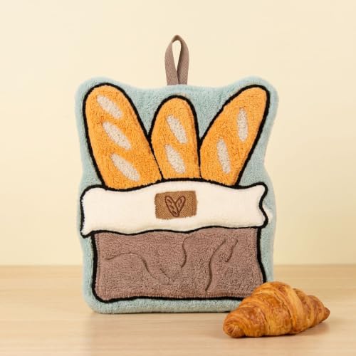 Image of House of Quirk Coffee Shaped Hanging Towels Set of 2 | Soft Coral Fleece Kitchen & Bathroom Towels | Super Absorbent & Quick-Dry Decorative Cloths (Blue /Orange)