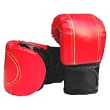 yoakaiax Boxing Gloves, Kickboxing Gloves for Men Women Kids Professional Shockproof Fighting Grappling Gloves Adjustable Faux Leather Sparring Training Gloves for Gym Red