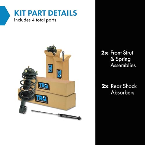 Image of TRQ Front and Rear Complete Strut Assembly & Shock Absorber Kit Complete Strut & Coil Spring Assembly Compatible with 2011-2014 Toyota Sienna