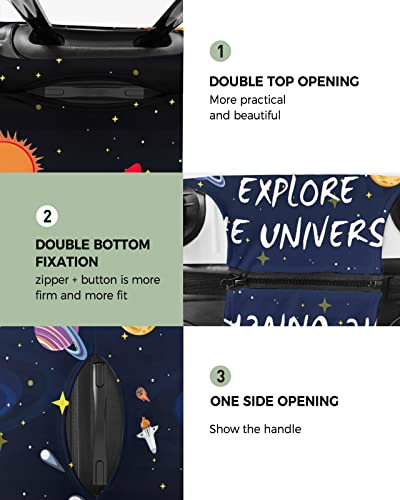Travel Luggage Cover Medium Suitcase Cover Fit for 22-25 Inch Luggage Luggage Protector Suitcase Cover Explore the Universe Galaxy Vortex Rocket Planet Luggage Cover Protector for Suitcase2