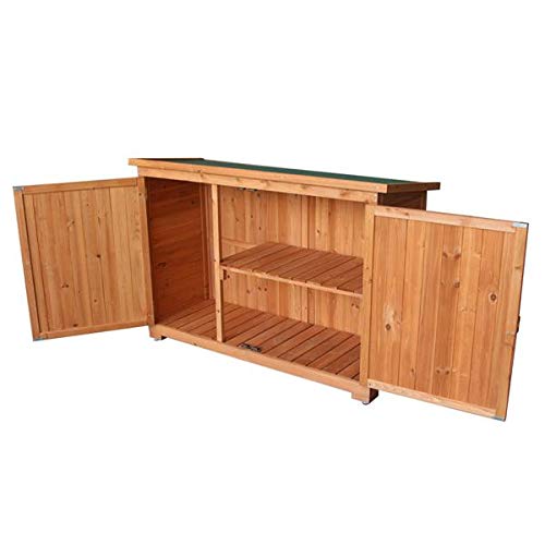 Buy Magace Double Doors Fir Wooden Garden Yard Shed Lockers Outdoor