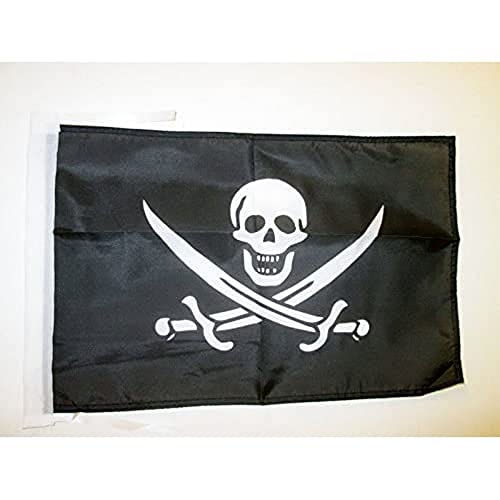 AZ FLAG Bandeira pirata Jack Rackham 45 x 30 cm - bandeira com caveira - piratas 30 x 45 cm cordas
