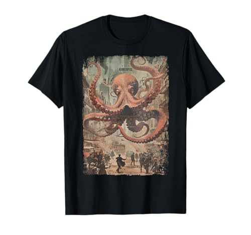 Y2K Streetwear Vintage Fashion Oktopus Horror Monster Krake T-Shirt