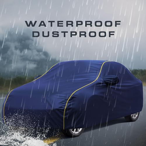 Image of Avecrew Waterproof Car Cover with Cotton Lining & Heavy Buckle (Blue, Sonet New)