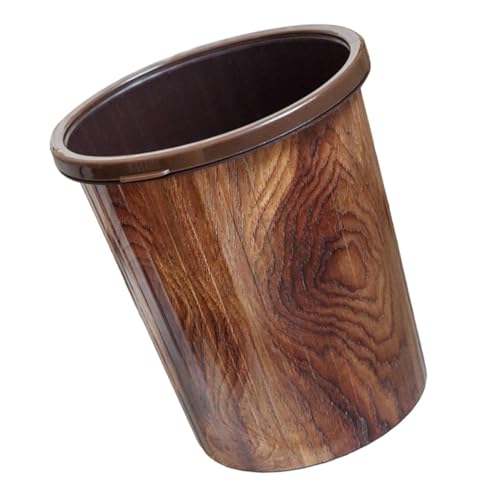 Caneca de basura de plástico marrón con diseño de presión