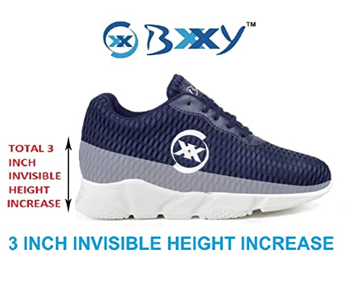 BXXY Men's 3 Inch Hidden Height Increasing Casual Sports Outdoor Lace-Up Shoes.