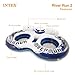 Intex River Run II Inflatable Double Rider Inntertube with Built-in Cooler and Cupholders with River Run I Single Floating Water Rafts (2 Pack)