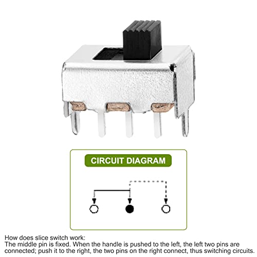 Image of Chanzon SPDT Mini Micro Slide Switch 1p2t 2 Position 25pcs 3mm Toggle Vertical Slide Switch Panel Mount Small High Knob Vertical for PCB Arduino Breadboard Electronic Board Dip Miniature SlideSwitch