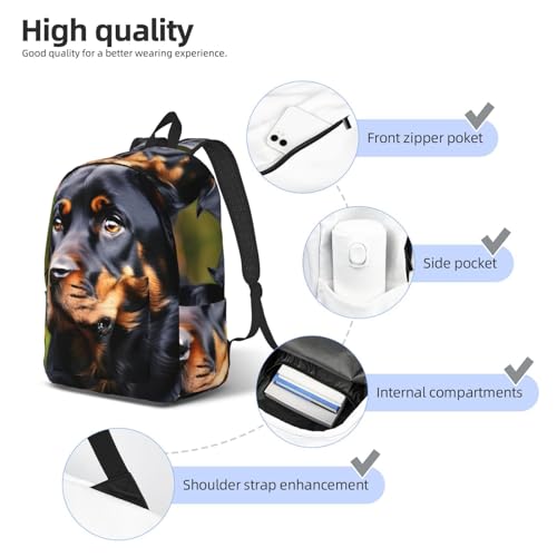 Mochila de viaje Rottweiler con estampado resistente de patrón continuo 5