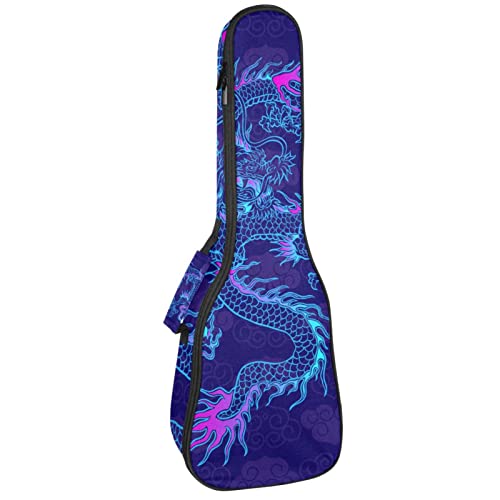 Housse pour ukulélé rétro bleu avec motif de dragon chinois et nuages de 10 mm d’épaisseur – Rembourrage en éponge de 53… - Les Beatles, Paul McCartney, John Lennon, RIngo Starr, George Harrison Housse pour ukulélé rétro bleu avec motif de dragon chinois et nuages de 10 mm d'épaisseur - Rembourrage en éponge de 53…