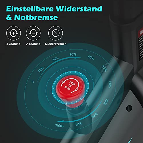 Dripex Heimtrainer Fahrrad magnetisch, Indoor Cycling Bike mit LCD-Monitor, Herzfrequenzsensor, iPad-Halterung… – Bild 3