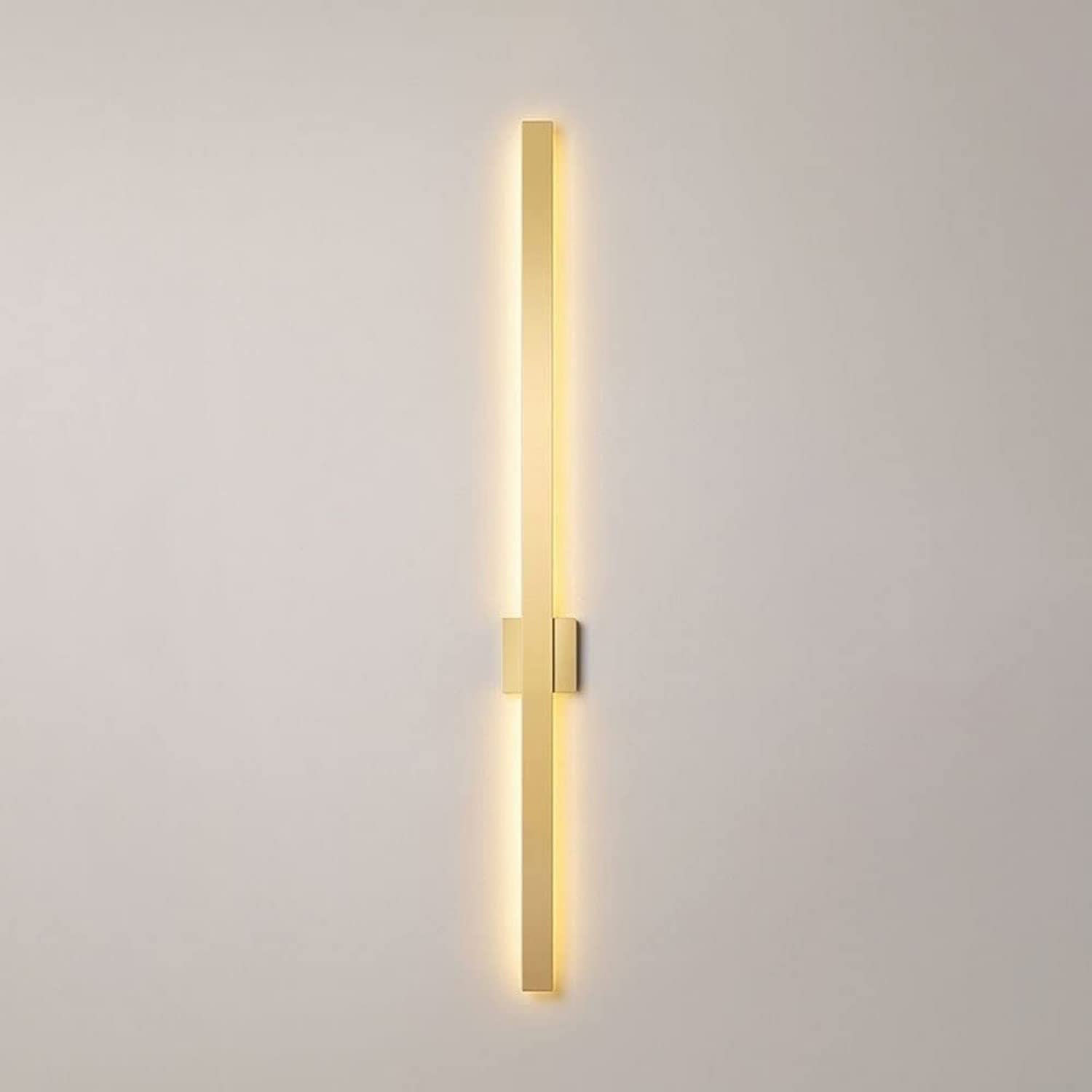 VDOQTLJT Wall Sconces Light Gold Strip Led Sconce - Geometric Mounted Lamp Indoor Lighting Fixture Modern Compatible with Bedroom Bedside Living Room Corridor Balcony Aisle Dec(6000k)
