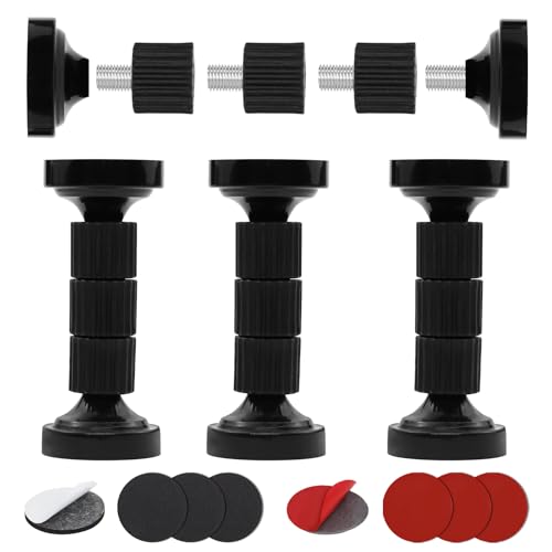 BEASAFY 4 separadores de Cama de Pared, 43-112 mm, separadores Ajustables, topes de cabecero, separadores de Pared, estabilizador antisacudidas para Cama, sofás, armarios (Negro)