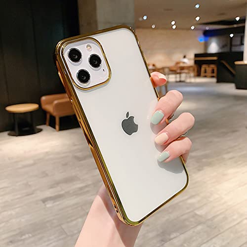 Coque transparente silicone souple avec placage de protection pour iPhone XS