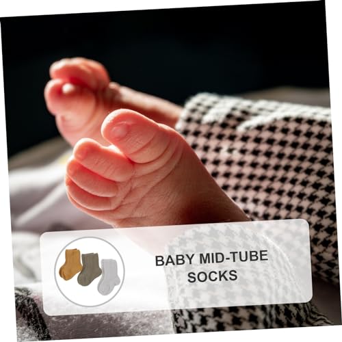 KESYOO Toddler Winter Socks for Baby Boys and Girls 3 Pairs Set Warm Cotton Mid-Calf Socks Suitable for Newborns and Infants for Cold Weather3