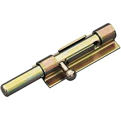 Portacandado Para Puerta De Madera Amig - Pasador de Sobreponer | 100 x 31 mm | Puertas de Paso | Para Soldar | Agujero Portacandados de ø 8 mm | Pestillo para Baño, Dormitorio o Despacho | Cerrojo de Seguridad | Acero Bicromatado