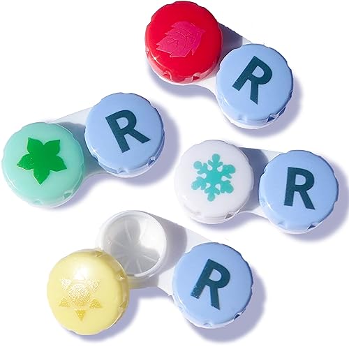 Eco-Friendly Contact Lens Case for Men and Women&ndash; Year Supply Pack of 4 Cute Contact Lens Case for...
