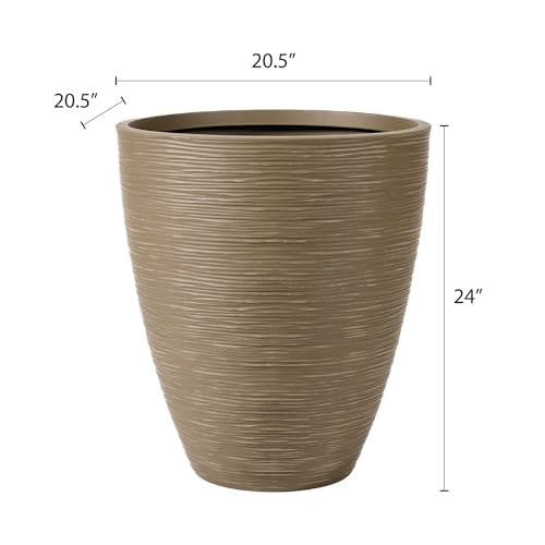 Image of Newport 50‑Gallon Flat‑Back Rain Barrel with Stand & Planter Bundle - Sandstone | Removable Lid, UV-Stabilized Outdoor Water Storage