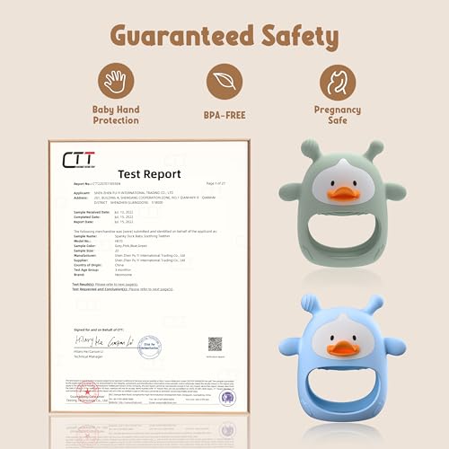 Image of 2 Packs Baby Teething Toys 3-6 6-12 Months, Food Grade Silicone Teething Mitten, Anti Dropping Wrist Hand Teethers, Never Drop Baby Chew Toys for Sucking Needs, BPA Free (Blue & Green)