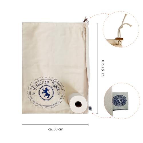 2 Wäschesack aus Baumwolle mit Kordelzug – Größe L 50 × 68 cm – Öko-Tex® Standard 100 – Elberfelder Leinen