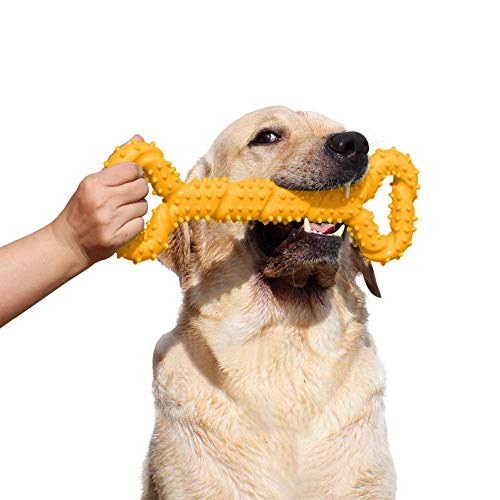 atopo Giocattoli da masticare per cani, resistenti, 33 cm, a forma di osso, giocattolo da masticare con design convesso, forte giocattolo per masticatori aggressivi, cani di taglia media e grande per
