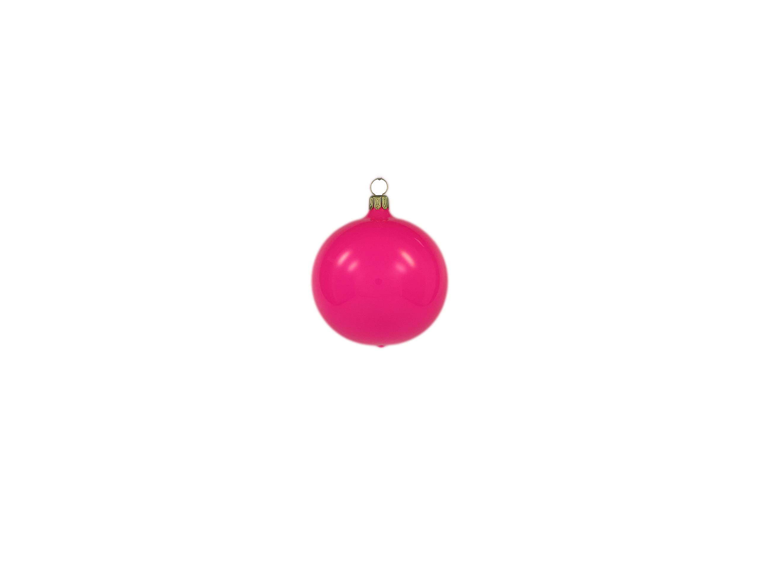 Lichte Thüringer Christbaumschmuck Exclusiv NEON Glaskugeln bunt 8cm Handarbeit Germany 12er Set, Pink Orange Gelb