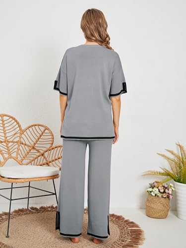 Image of TIGMA Women Casual Summer co ords Set Track Suit Oversized Top Baggy Pant,Top and Pajama Set