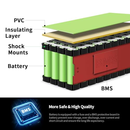 RANSYRI 24V 10Ah Universal Power Pack Rechargeable Battery with 29.4V 2A Adapter |15A BMS & Waterproof Design(200-500W Systems)