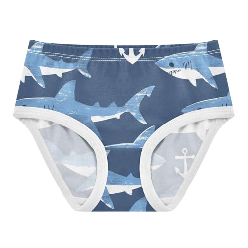 Wusikd Sharks Girls' Underwear Cotton White Anchors Girls Briefs Soft Toddler Underwear 2T
