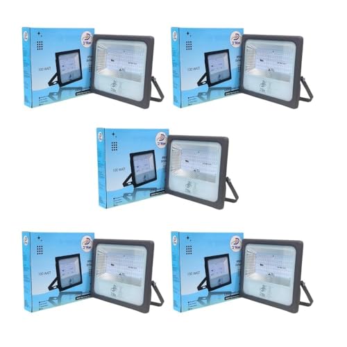 Image of D'Mak 100 Watt LED Flood Light Grey Body Down Chock Waterproof IP65 for Outdoor Purposes (5, Warm White)