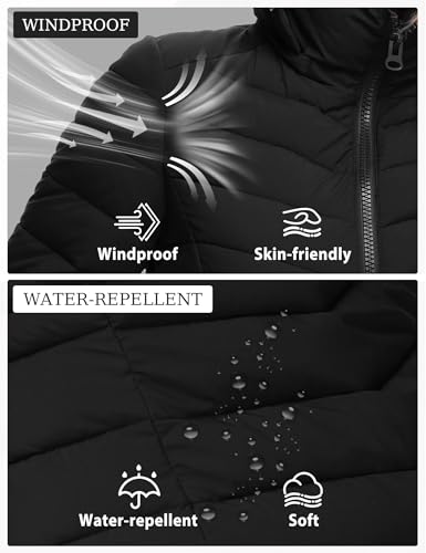 ROYAL MATRIX Women's Packable Puffer Jacket, Lightweight Puffer Jacket Winter Warm Quilted Puffer Jacket with Detachable Hood4