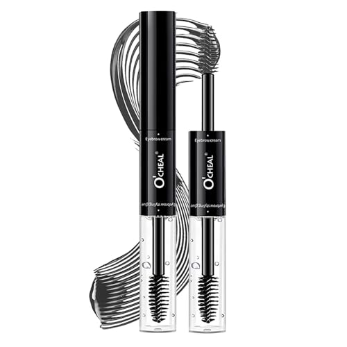 O'CHEAL Double-Ended Tinted Eyebrow Gel, Waterproof, SmudgeProof Brow Glue with Brush, Quick-Drying, 24HR Brows Makeup for Natural Full Brows, 3D Eyebrow Mascara for Women (Grey)