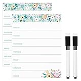 Prasacco 2 Stück Magnetischer Wochenplaner, Abwischbar Wochenplaner Magnetisch Whiteboard mit 2 Stück Löschbare Magnetischer Stifte Küche Whiteboard Magnettafel für Kühlschrank, Mahlzeitenplaner, Menü