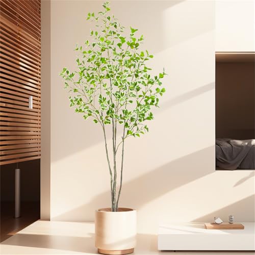 Cachpib 120 cm, plantas artificiales, grandes árboles de ficus simulados, planta artificial, árbol de interior, árbol artificial en maceta para casa, oficina, balcón, decoración