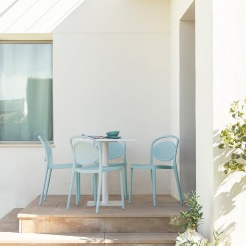 KLAST Silla Kira Vintage Apilable en Polipropileno Menta para Comedor, Cocina o Terraza, Dimensiones 43 cm x 80 cm, Diseño Versátil y Práctico