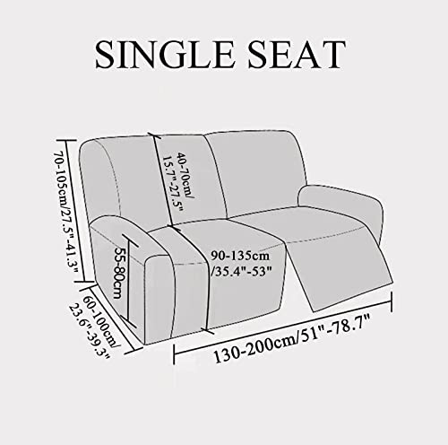 Fbkphss Solid Color Recliner Chair Cover, Recliner Chair Covers High Stretch Fabric Recliner Slipcover Washable Furniture Protector For Living Room,Beige,3 Seater Sofa #TOP6