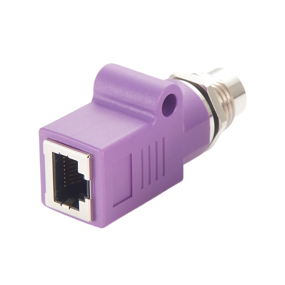 M12 4-poliger D-Code auf RJ45-Buchse, Profinet M12 auf RJ45 Schalttafelmontage, Schottadapterbuchse, wasserdicht, industrieller Rundstecker für industrielle Automatisierung (M12-Buchse auf RJ45 gerade