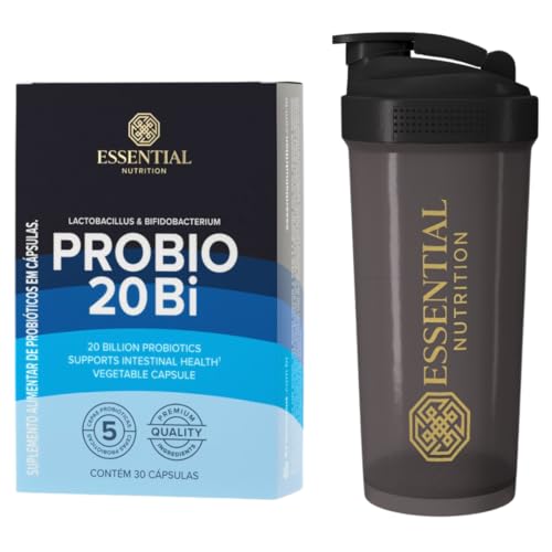 Combo PROBIO 20BI - Essential Nutrition - 30 Cápsulas + Coqueteleira oficial