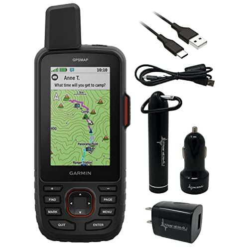 Wearable4U – Garmin GPSMAP 67i Rugged GPS Hiking Premium Handheld, 3in Display with Power Pack Bundle
