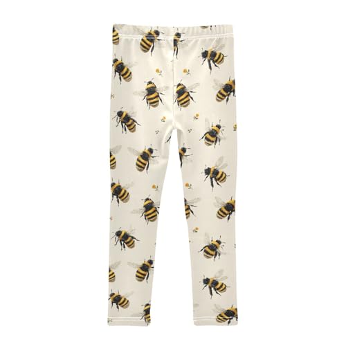 Girls Leggings Bee Flowers Soft Toddler Leggings for Girls Kids Pants Size 4T-10T2