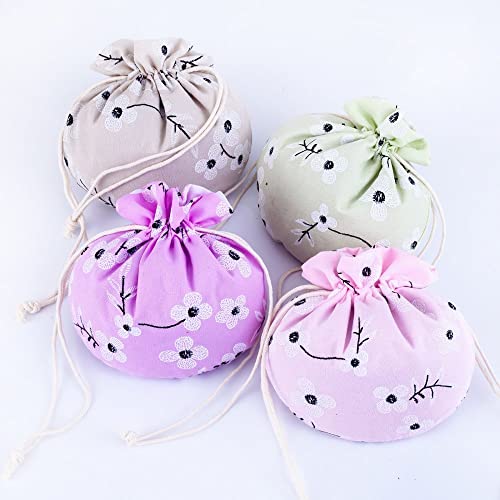 4 bolsas sachet bordadas florales grises miniatura 2