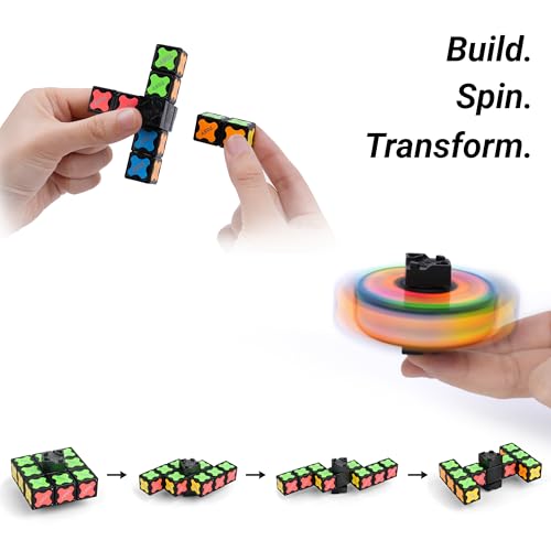TOSY Magnet Fidget Spinner Mini – 8 Bausteine, 3-in-1: verwandelbarer Fidget-Spinner, Infinity-Würfel, 2x2 Puzzlewürfel, Ostergeschenk für Kinder/Erwachsene, STEM-Sensorik Anti-Stress Spielzeug