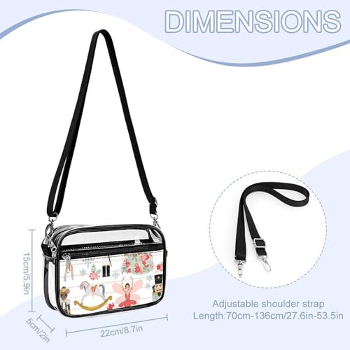 Nutcracker Dream Clear Stadium Bag Mini Crossbody Bag Anti-Theft Side Shoulder Bags Messenger Bag Unisex2
