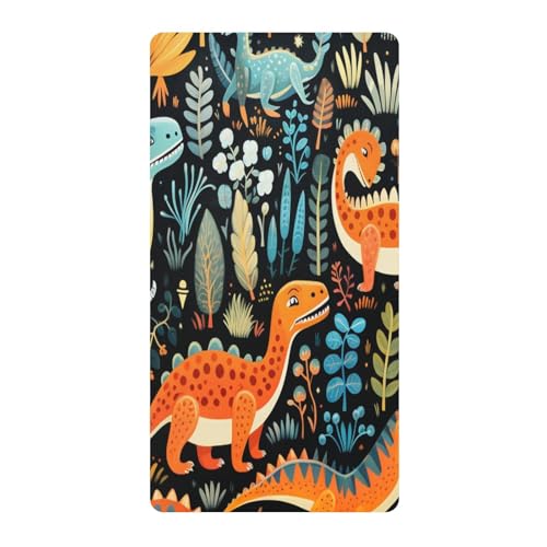 Dinosaurios Negros áRbol Arte Sábana de Cuna para Niños Pequeños,Sábanas de Algodón Suave para Bebés Aptas para Colchón Corralito