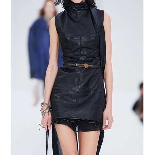 Ladies Leather Belt with Heart Chain Spaghetti Belt with Adjustable Women's Belt for Jeans, Pants, Dresses2