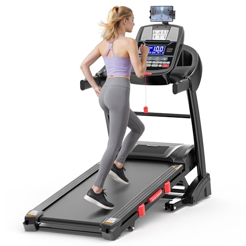 Image of Folding Treadmill with 300lbs Capacity, Treadmill for Home with 15% Incline