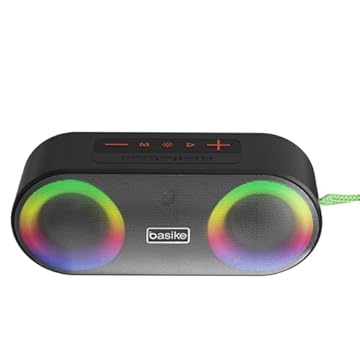 Basike K215 Caixa de Som Bluetooth,Alto-falantes Portáteis,Waterproof Wireless Speaker,10W/IP65,Iluminação Ambiente RGB